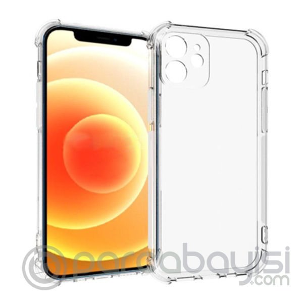 İPhone 12 Mini 5.4 Anti-Drop Silikon Kılıf Kamera Korumalı Şeffaf Silikon Kılıf
