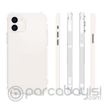 İPhone 12 Mini 5.4 Anti-Drop Silikon Kılıf Kamera Korumalı Şeffaf Silikon Kılıf