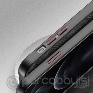 Dux Ducis Fino Serisi iPhone 13 Pro 6.1inç Kılıf Premium Dokuma Silikon Kılıf