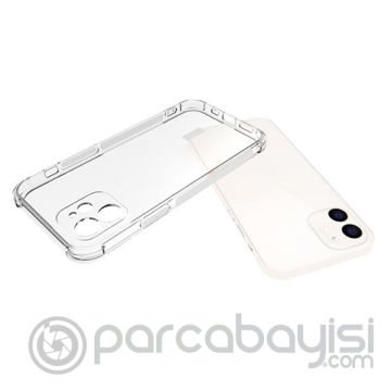 İPhone 12 6.1 Anti-Drop Silikon Kılıf Kamera Korumalı Şeffaf Silikon Kılıf