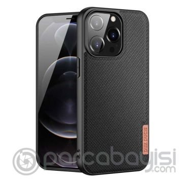 Dux Ducis Fino Serisi iPhone 13 Pro Max Kılıf Premium Dokuma Silikon Kılıf