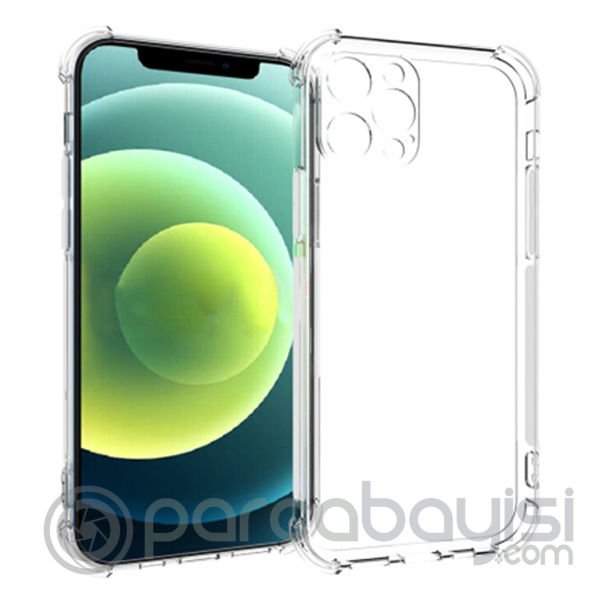İPhone 12 Pro 6.1 Anti-Drop Silikon Kılıf Kamera Korumalı Şeffaf Silikon Kılıf