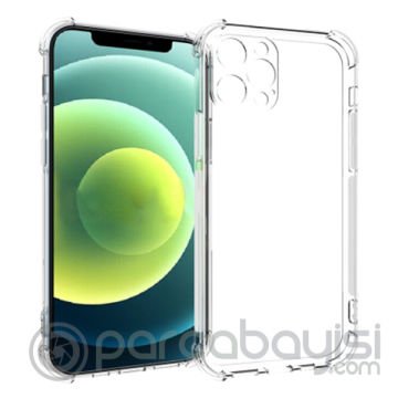 İPhone 12 Pro 6.1 Anti-Drop Silikon Kılıf Kamera Korumalı Şeffaf Silikon Kılıf