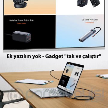 Baseus High Definition USB Type C - HDMI 2.0 4K 60Hz Yüksek Çözünürlüklü Görüntü Kablosu 2M