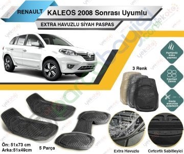Renault Kaleos 2008 Sonrası Uyumlu Extra Havuzlu Kesilebilir Siyah Paspas