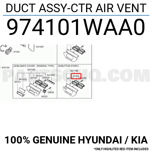 Kia Rio Difuzor Orta Orjinal | 974101Waa0